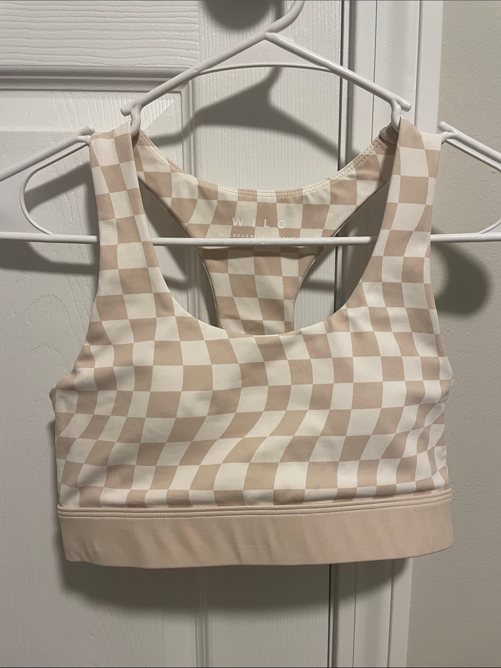 NWOT WILO Checkerboard Sports Bra - Size small